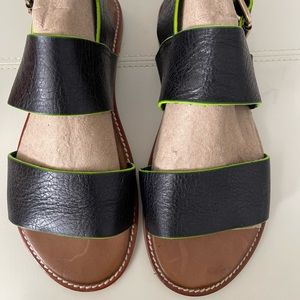 Miz Mooz Womens Sandals Size 7.5 Black Leather